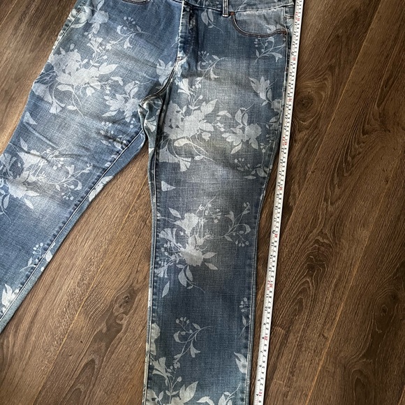 Chicos So slimming girlfriend crop 14P denim leaf pattern - Picture 3 of 12